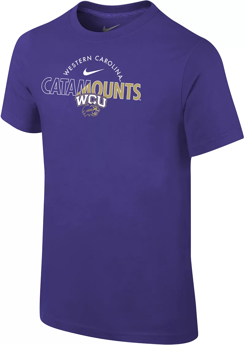

Хлопковая футболка с логотипом Nike Youth Western Carolina Catamounts Purple Core