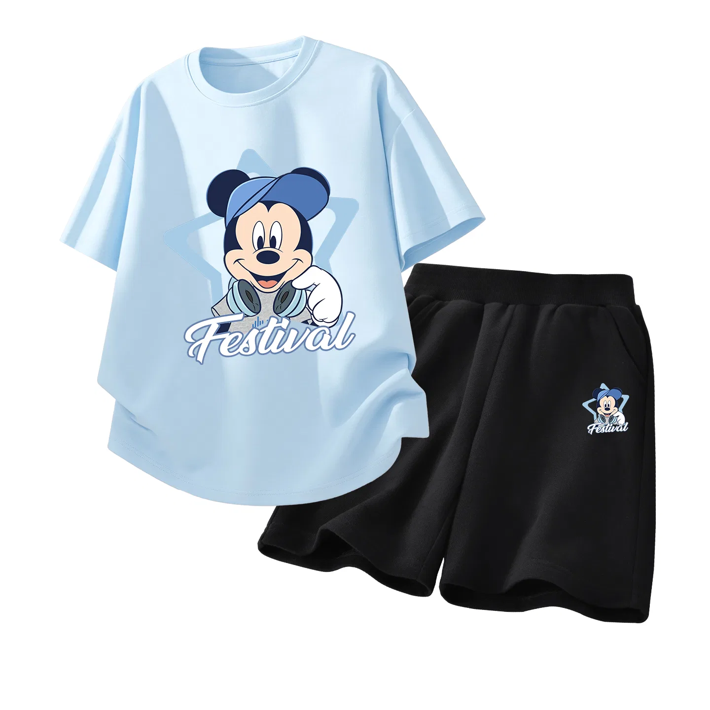Детский спортивный костюм Disney в стиле колледж, серо-голубой — фото 4