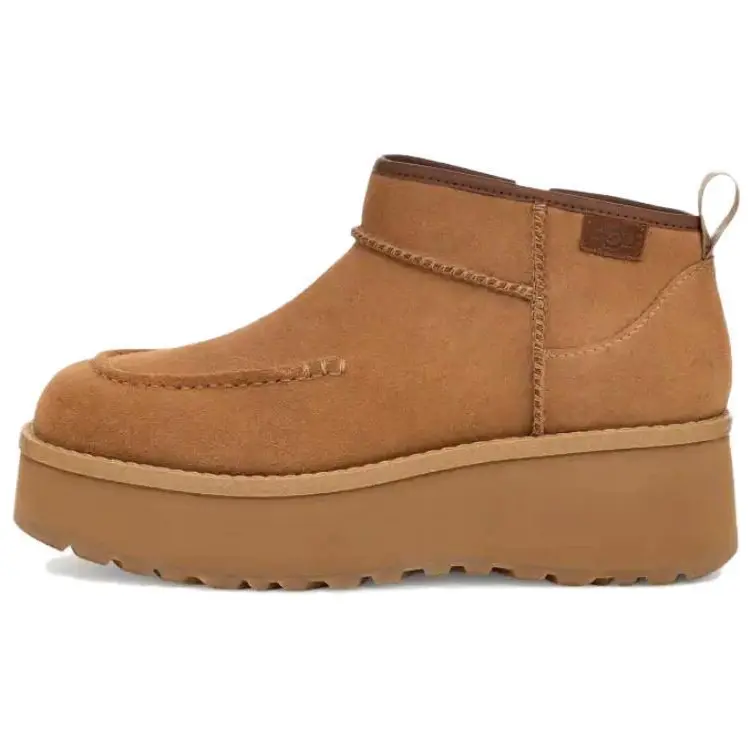 Ботинки зимние женские UGG на платформе, каштановый