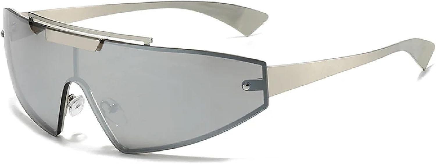 

Мужские солнцезащитные очки в стиле ретро «кошачий глаз», цельные, с градиентным зеркальным покрытием, защита от УФ-излучения UV400. Женские солнцезащитные очки HHZZYVY, Silver Silver Mirror