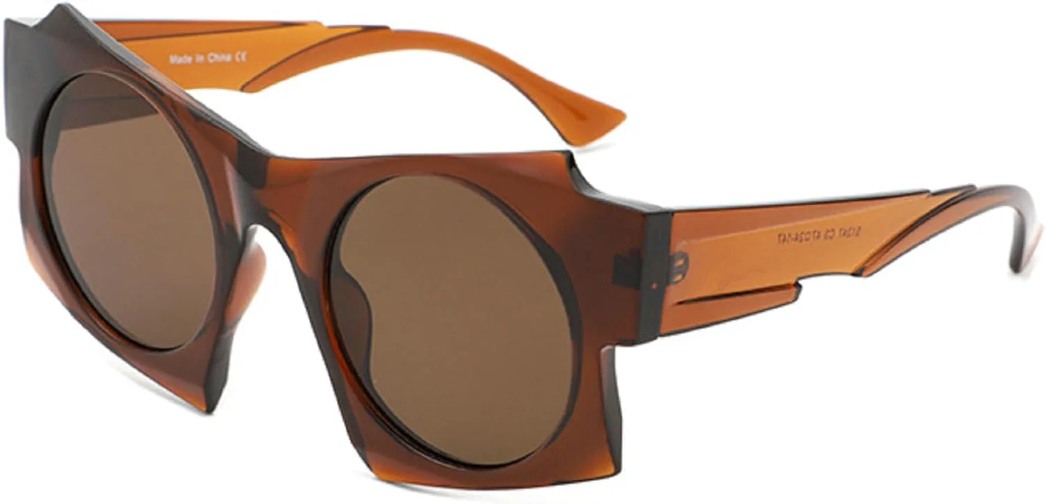 

Большие солнцезащитные очки «кошачий глаз» для женщин, милая овальная толстая оправа, круглые солнцезащитные очки в шикарном ретро-стиле, N45 mincl, Brown