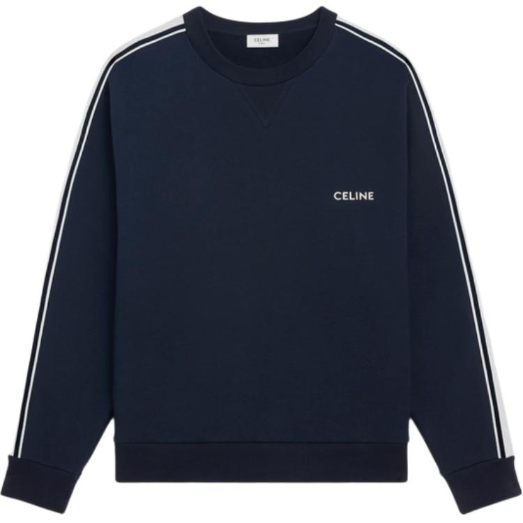 

Свободная толстовка из хлопкового флиса Celine, темный синий