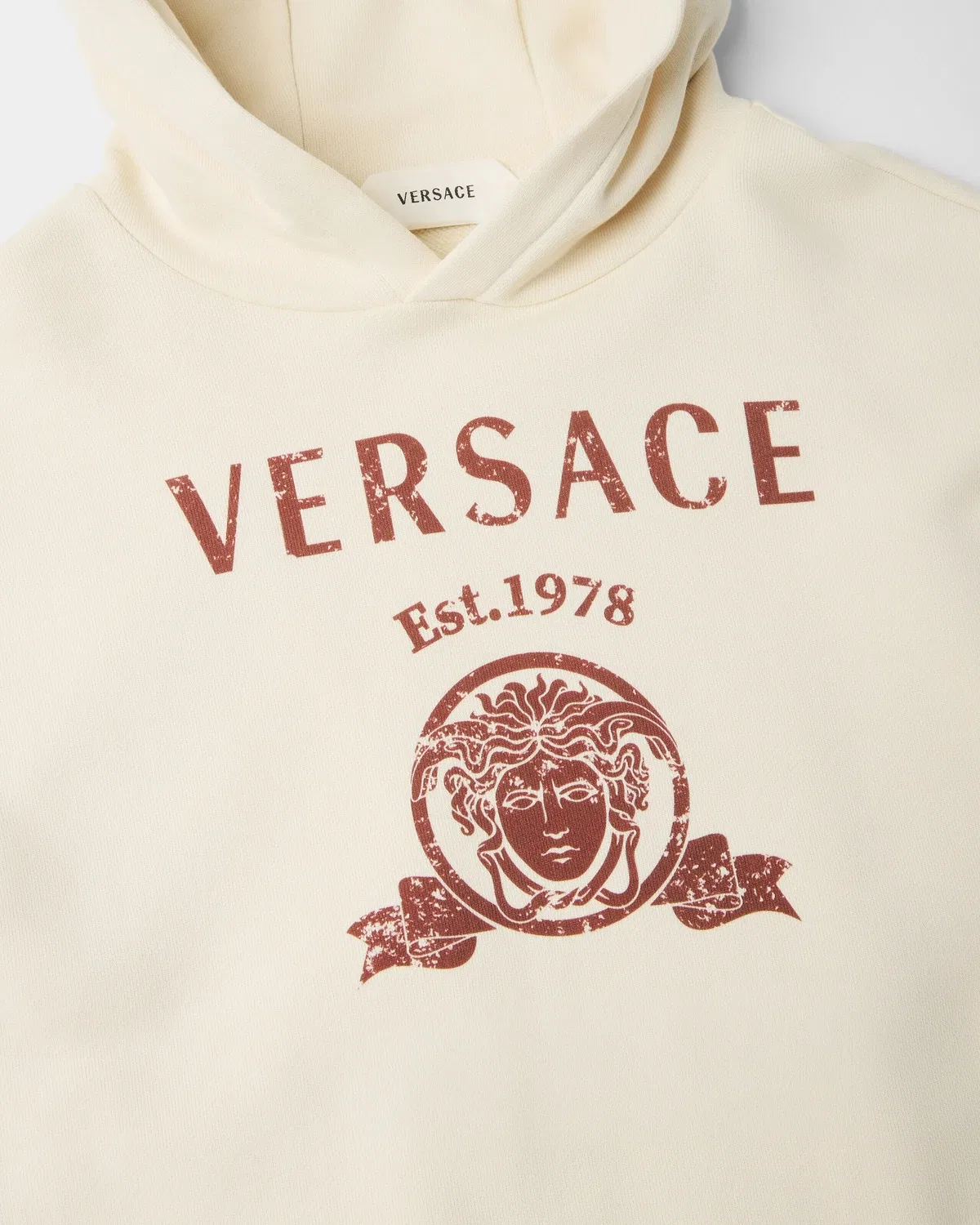 Детская толстовка из хлопкового трикотажа с принтом Versace, белый — фото 4