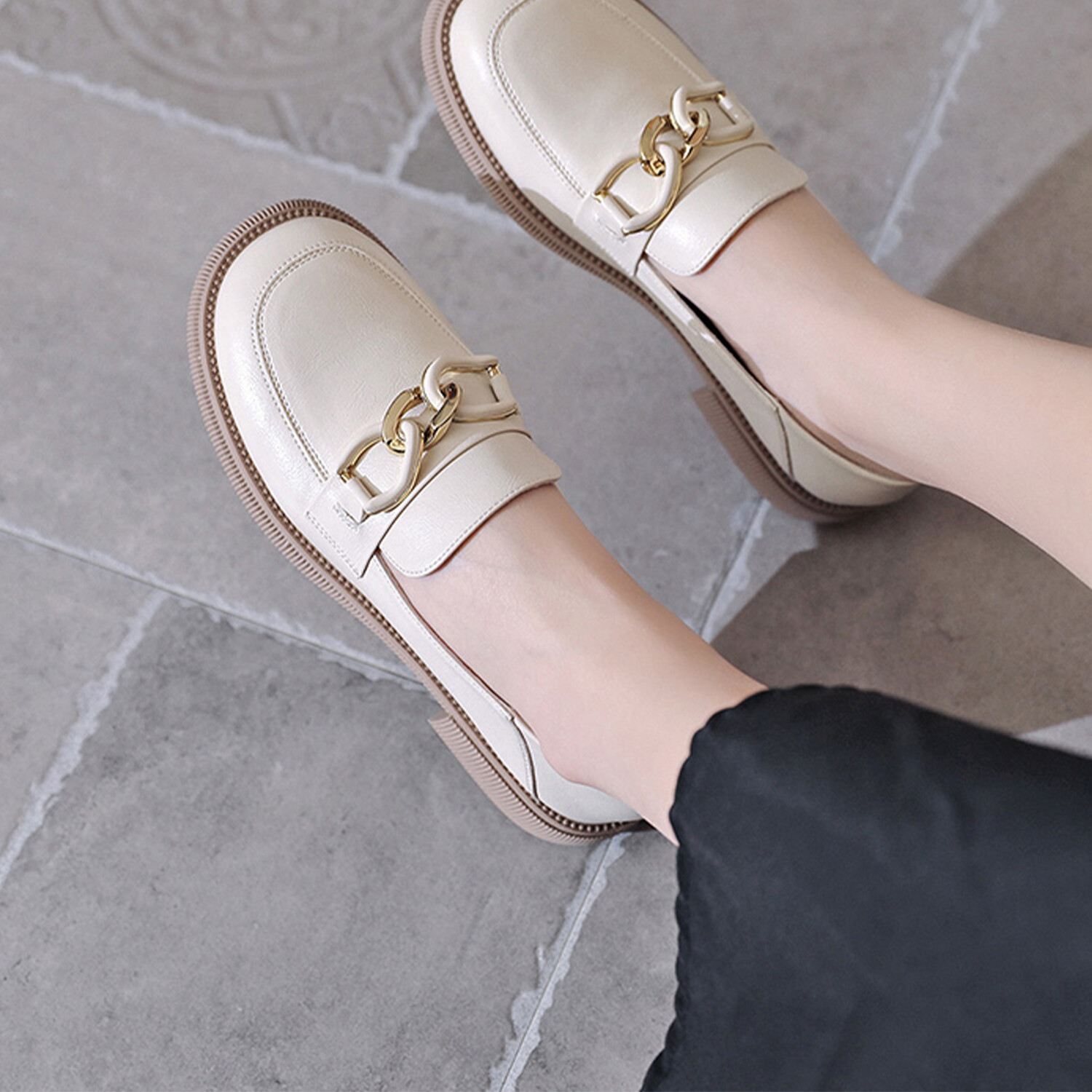 Туфли женские повседневные Women's Casual Shoes Women's Beige Mulinsen — фото 3