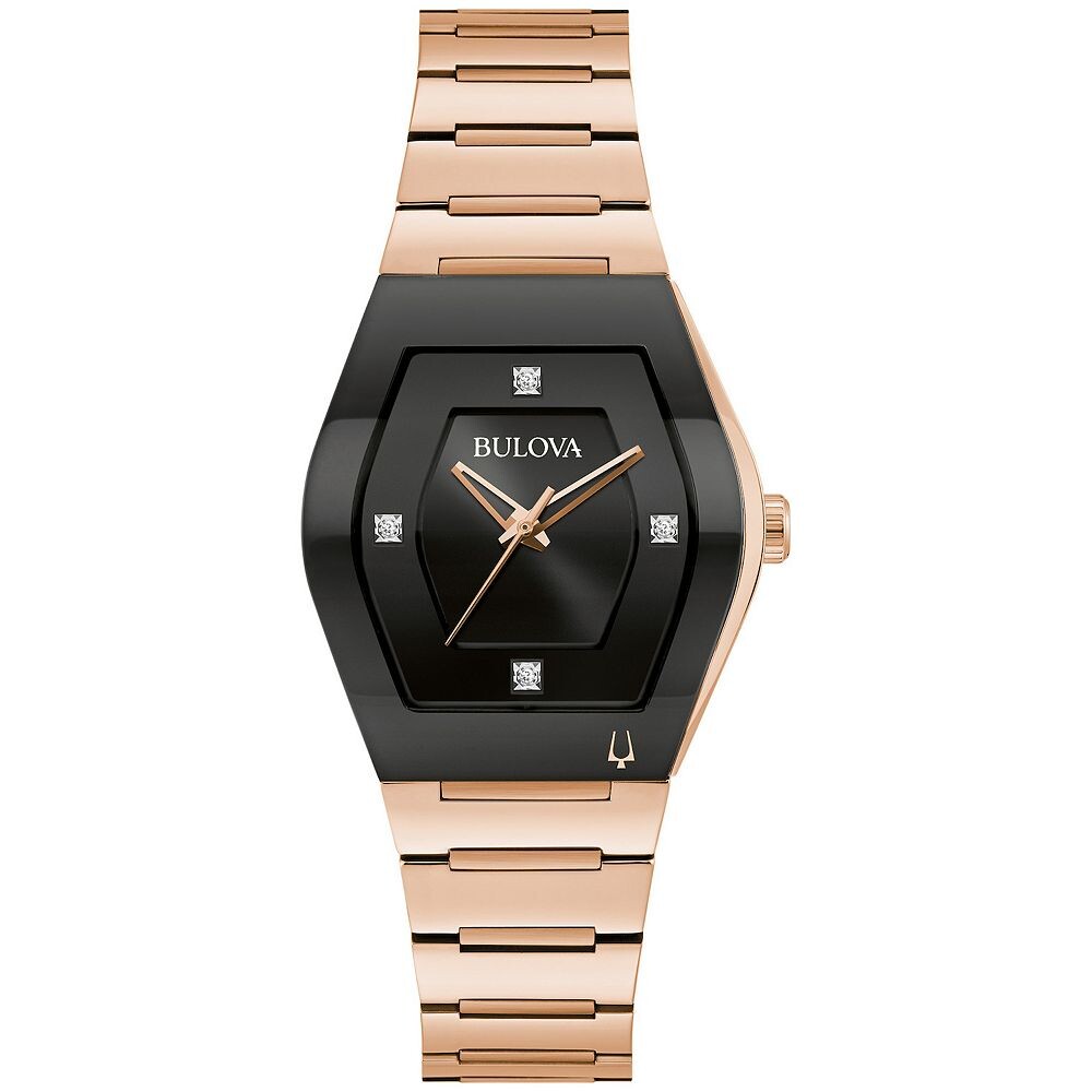 

Женские часы Bulova Gemini из нержавеющей стали с бриллиантами и циферблатом из розового золота - 97P158, цвет Rosegold