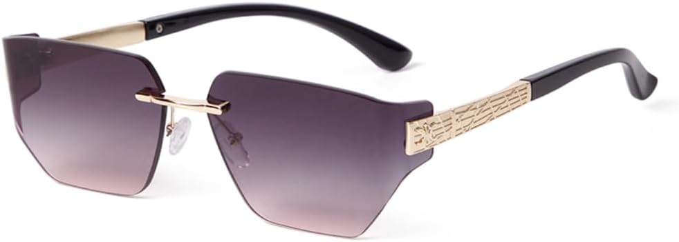 

Солнцезащитные очки с защитой UV400 | Без оправы, градиентные синие линзы, заклепки | Для женщин и мужчин, для занятий спортом на открытом воздухе и вождения DSVIGF, 02