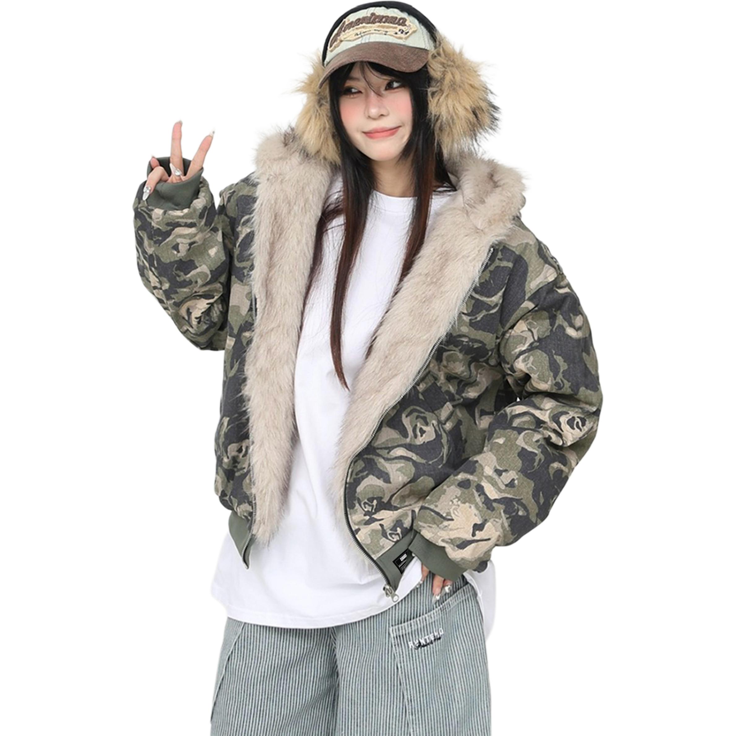 

ZIAREL Пуховик Unisex Army Green [Съемный логотип] С капюшоном Утепленный