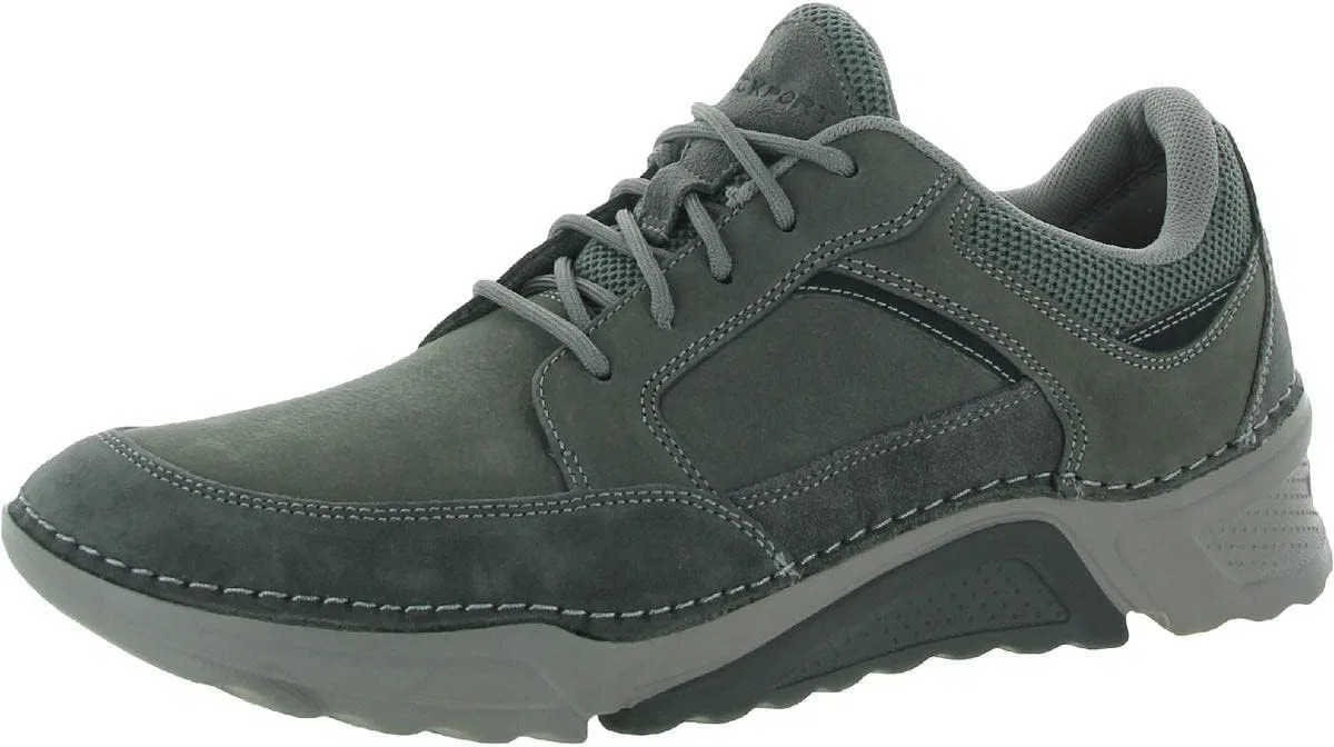 Мужские кроссовки для ходьбы Rockport Rocsports Mudguard на шнуровке, Steel Grey Leather Nubuck Suede