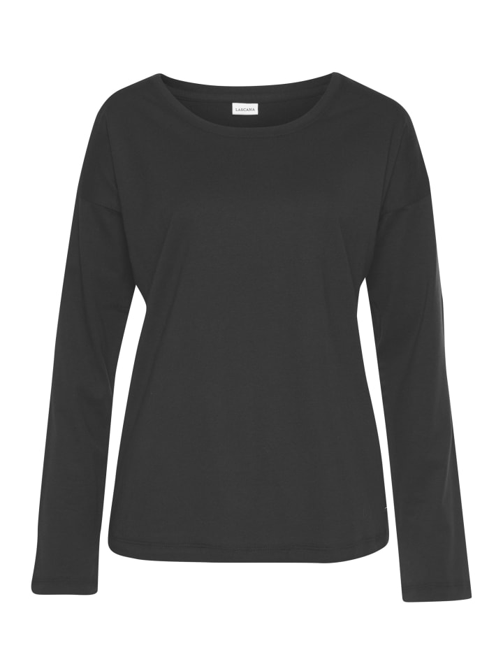 

LASCANA Черная пижамная рубашка