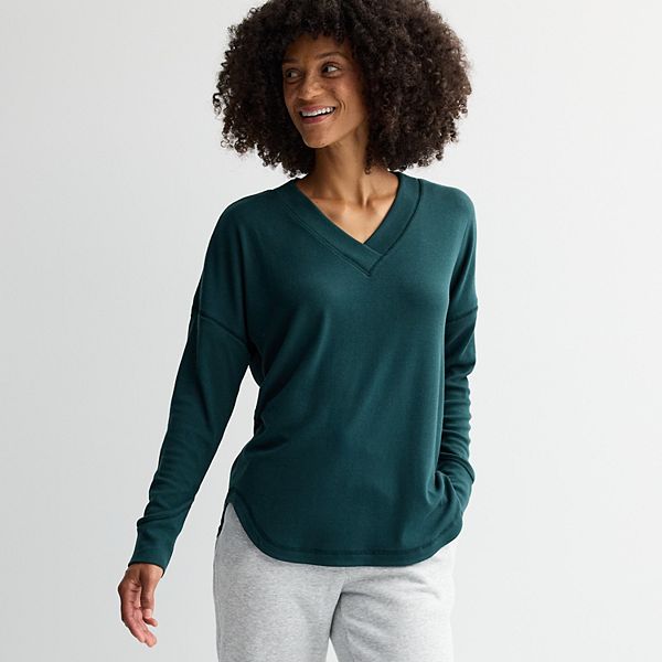 

Женская туника в рубчик с V-образным вырезом Tek Gear, Eternity Green