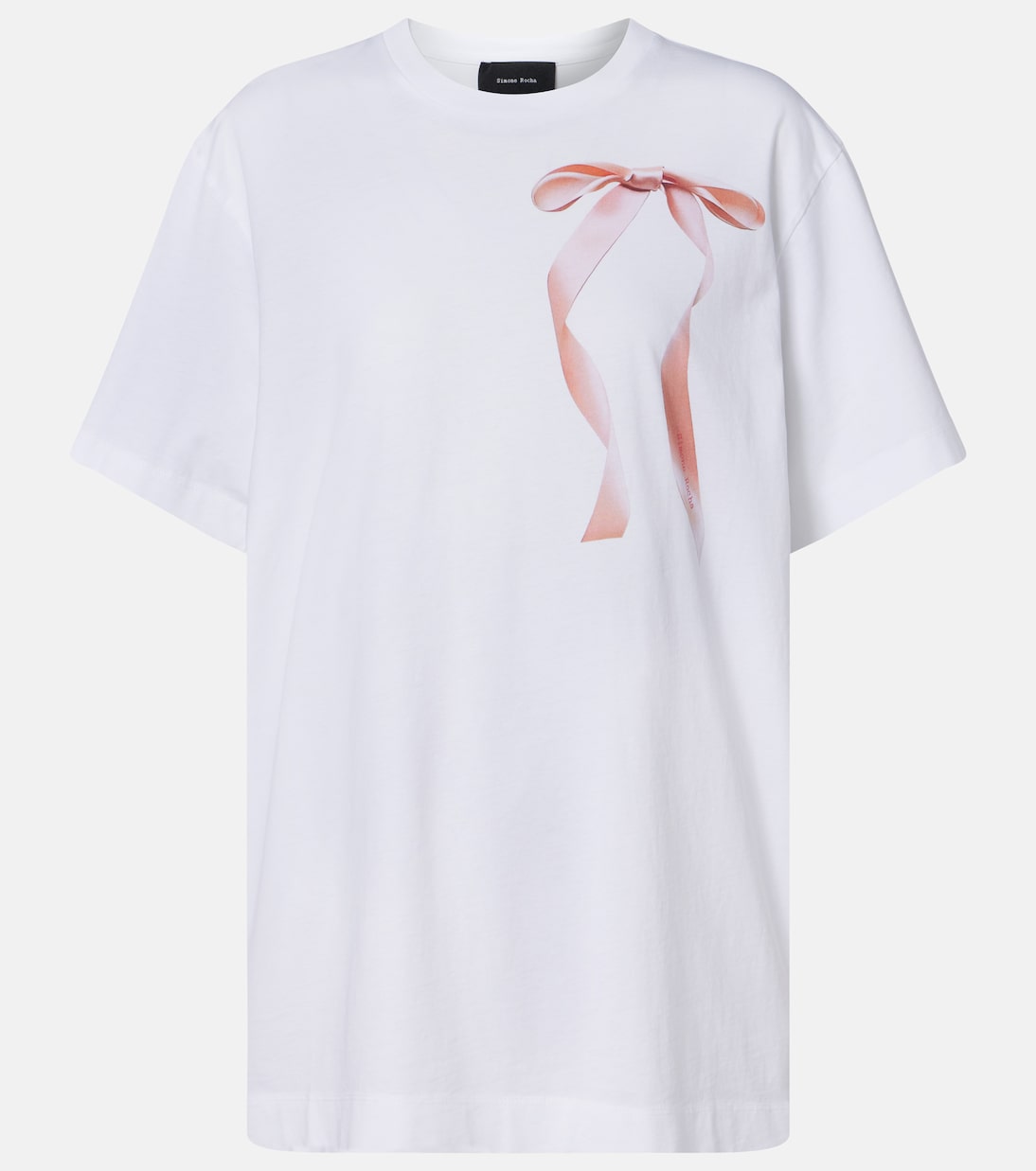 

Футболка из хлопкового джерси с принтом Simone Rocha, White/Pink