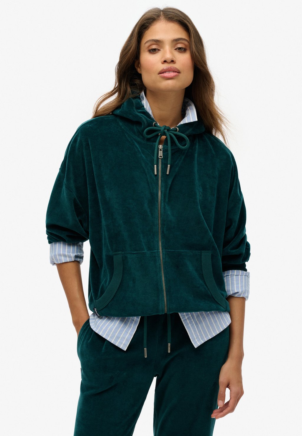

Толстовка на молнии Superdry, зеленый