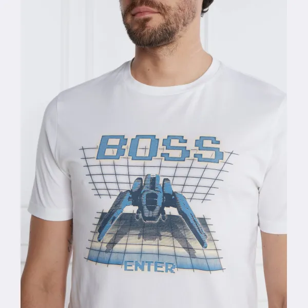 Подростковая футболка обычного кроя Boss, белый — фото 3