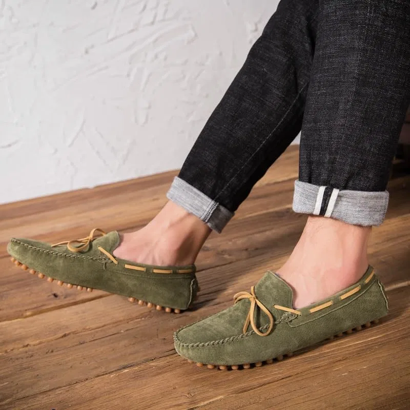 Лоферы мужские на плоской подошве, Army Green SayfuR — фото 4
