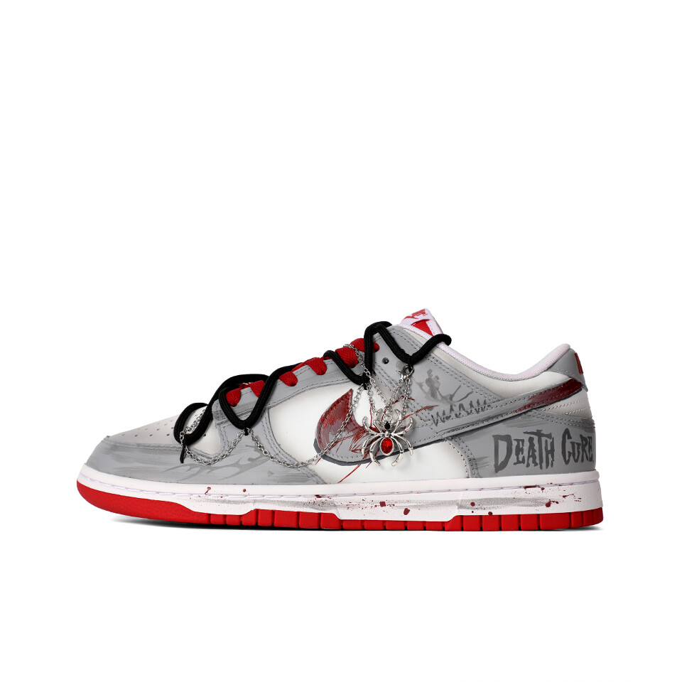 

Кроссовки Nike Dunk Skateboarding Shoes Men Low-top Gray, серый/красный