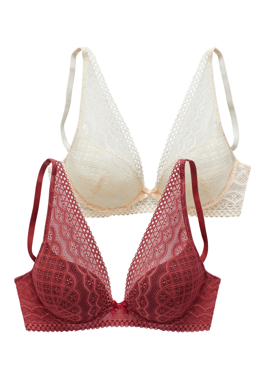 

Бюстгальтер на косточках PETITE FLEUR Push-up Bra, цвет cream/red