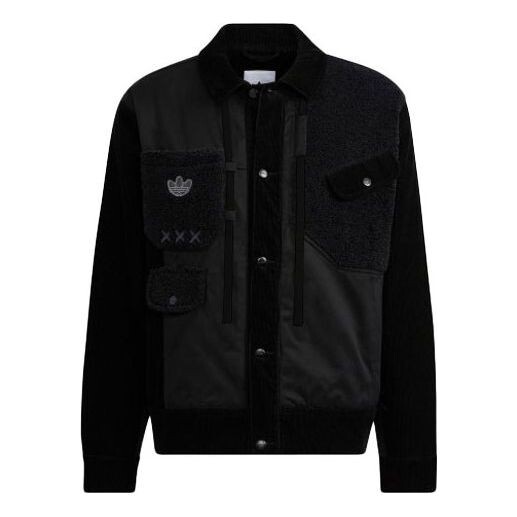 

Куртка adidas originals x melting sadness Crossover Series logo Casual Splicing Sports Jacket Black, черный