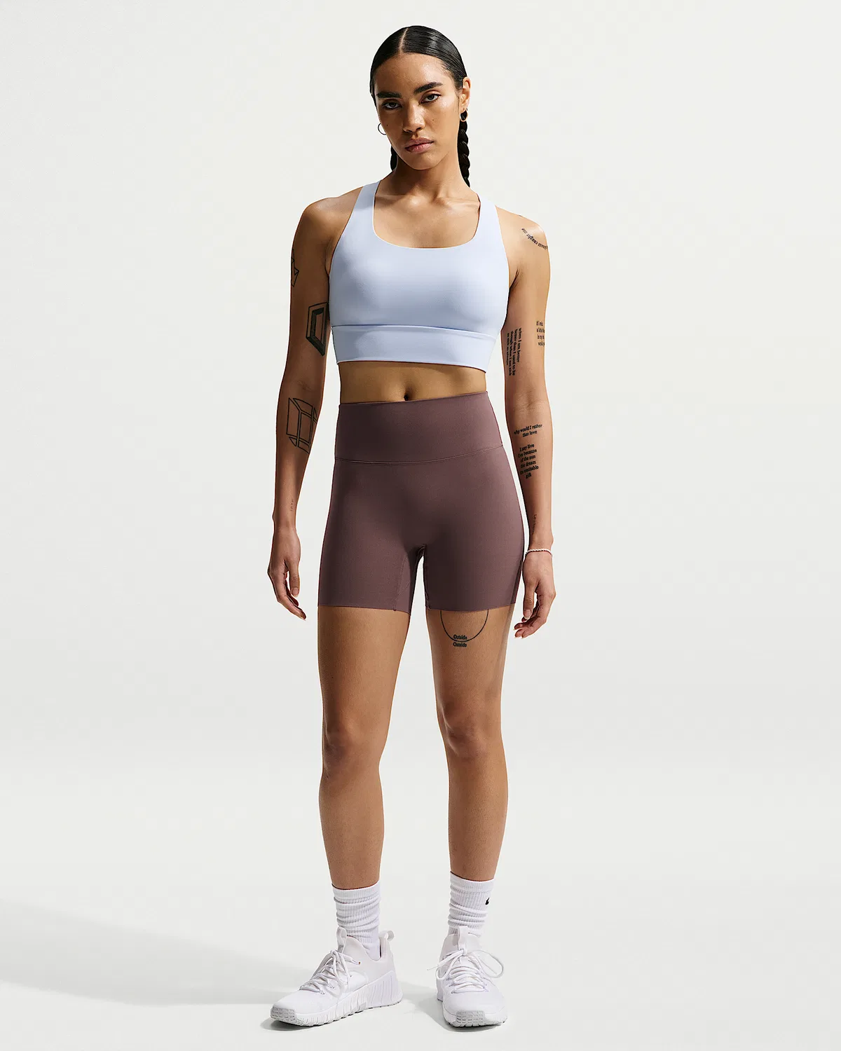 Женский спортивный бюстгальтер Nike Zenvy с легкой поддержкой и удлиненной линией, Hydrogen Blue/Cool Grey — фото 4