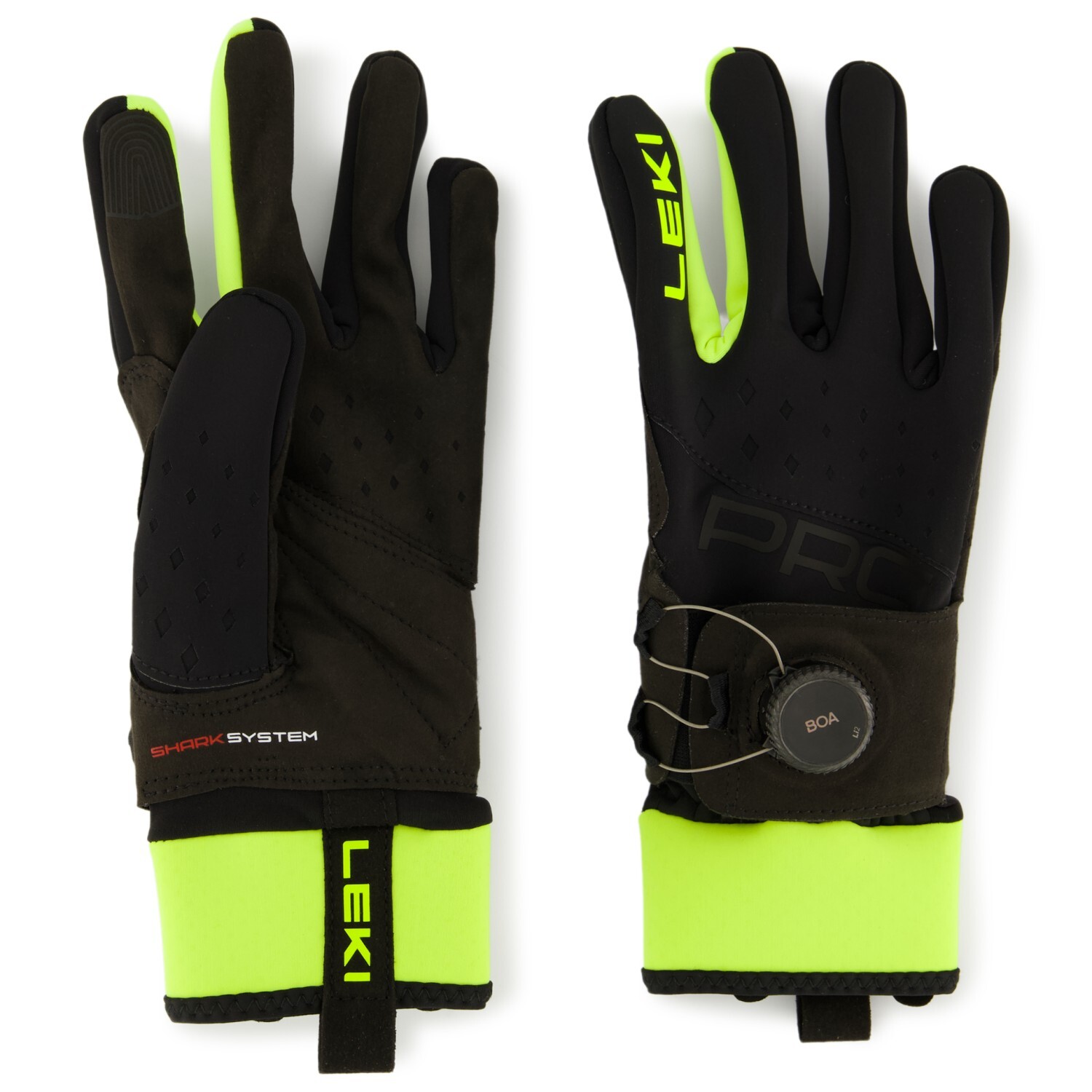 

Перчатки Leki PRC Boa Shark, цвет Black/Neon Yellow
