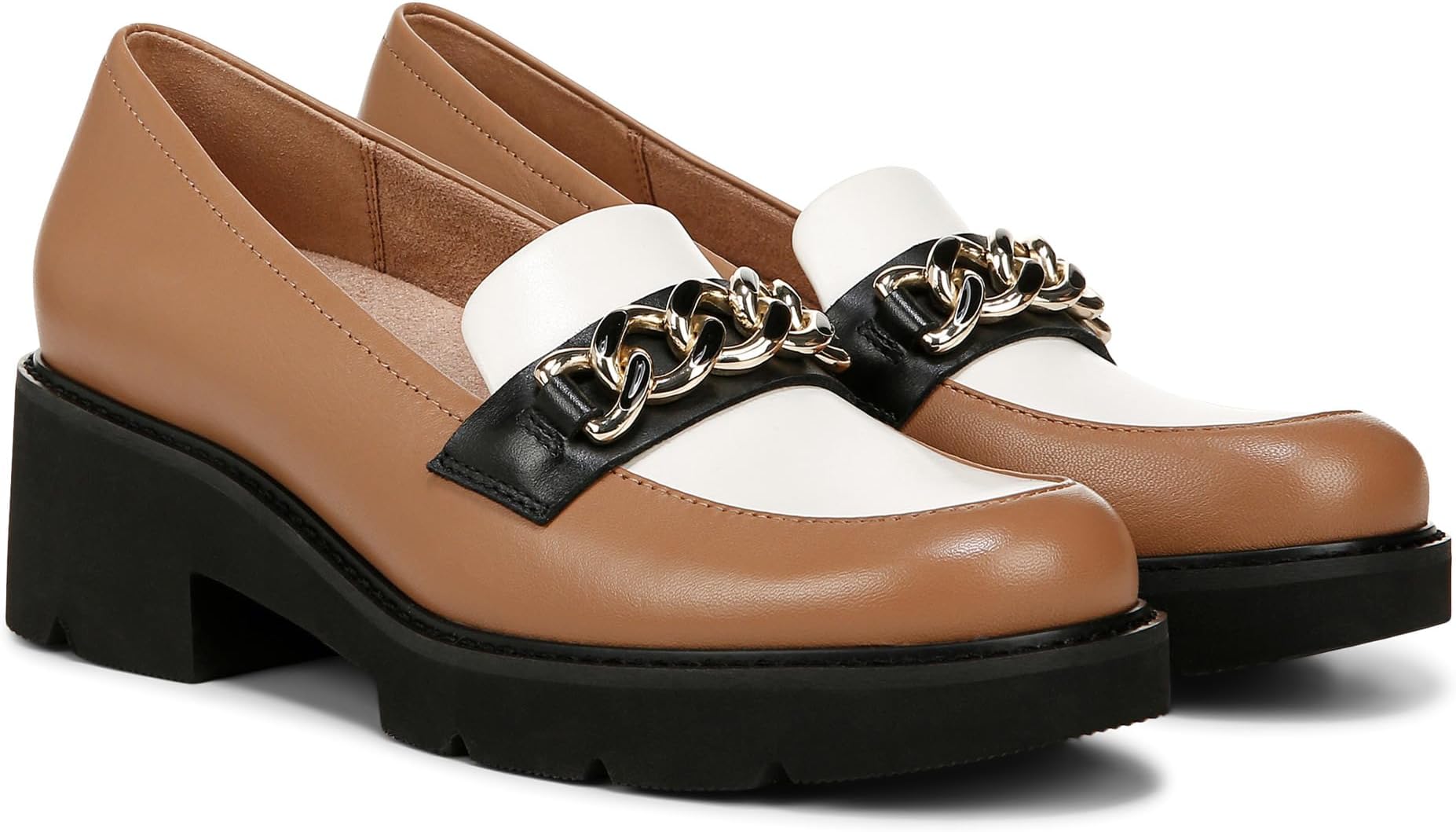 Лоферы Naturalizer Desi, цвет Cafe/White/Black Leather