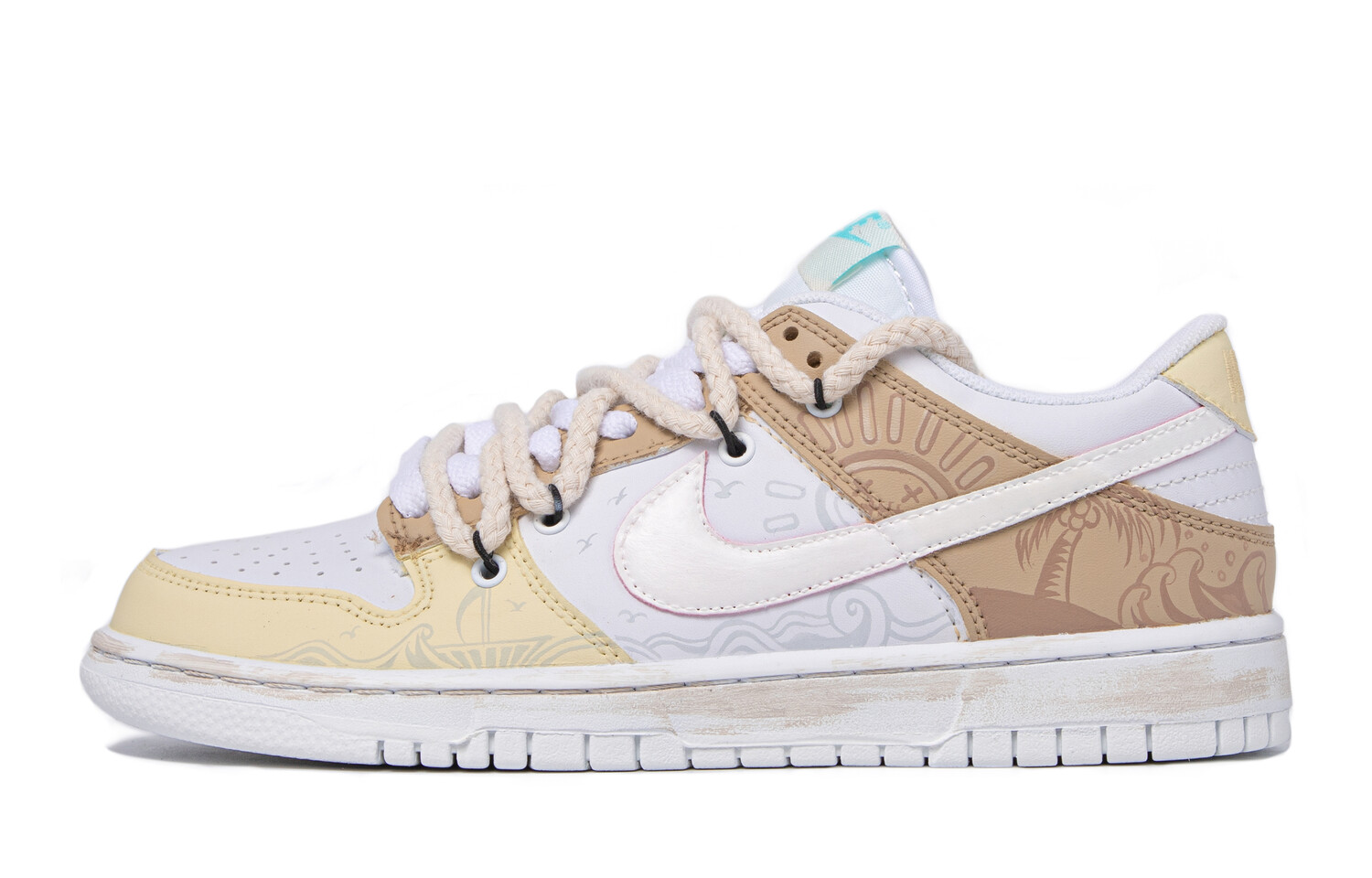 

Кроссовки Nike Dunk Skateboarding Shoes Women's Low-top White/Beige/Brown, хаки