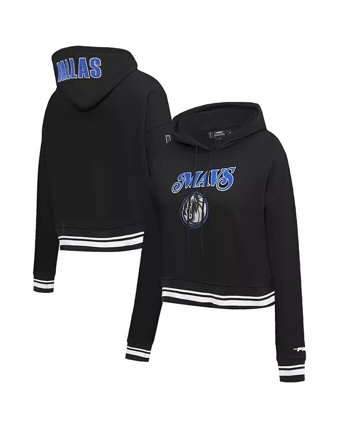 

Женский укороченный пуловер с капюшоном Dallas Mavericks 2023/24 City Edition черного цвета Pro Standard