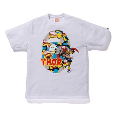 

Футболка A Bathing Ape x Marvel Crossover Printing Short Sleeve Tee 'White Thor'