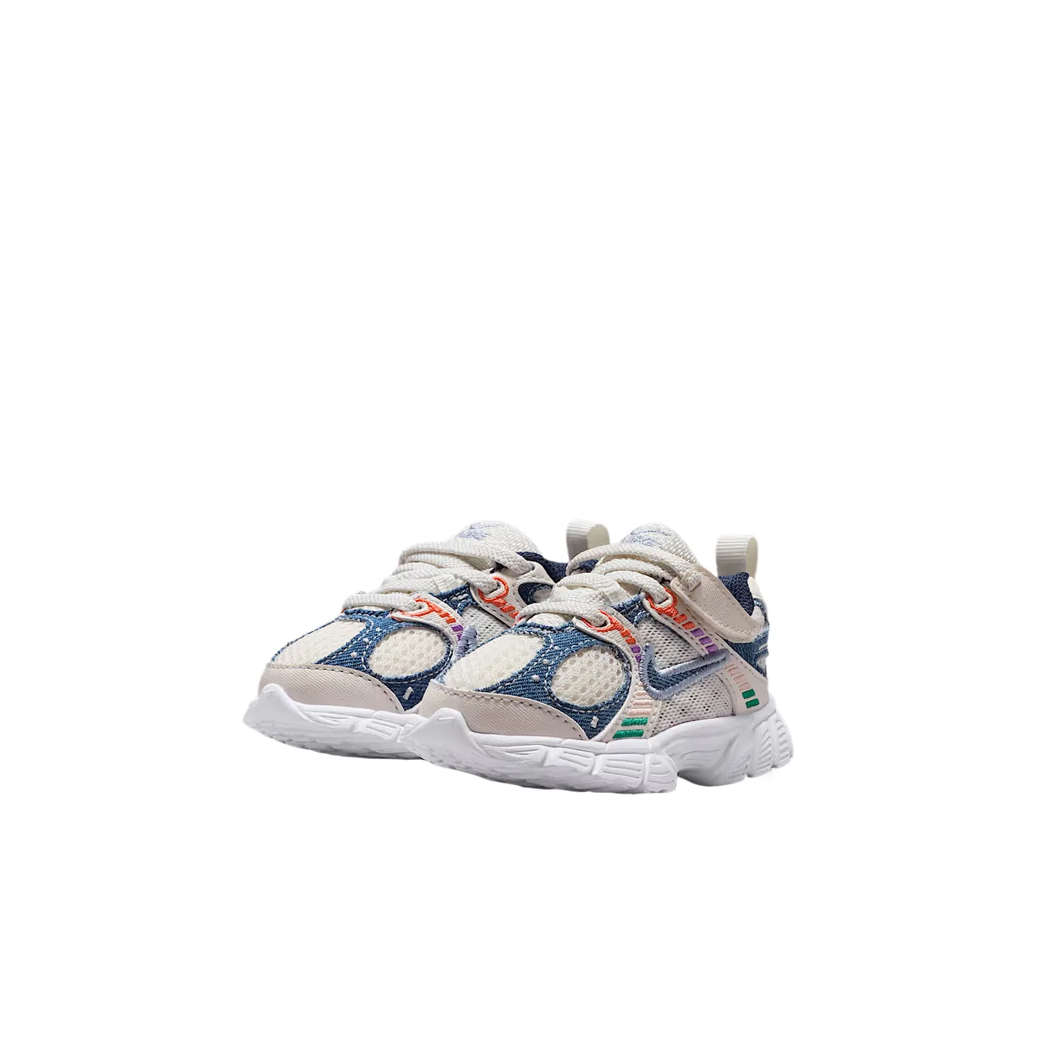 Кроссовки V5 RNR Breathable Low Top для малышей Nike, Soft Pearl White/Denim Blue/Malachite Green/Midnight Blue — фото 3
