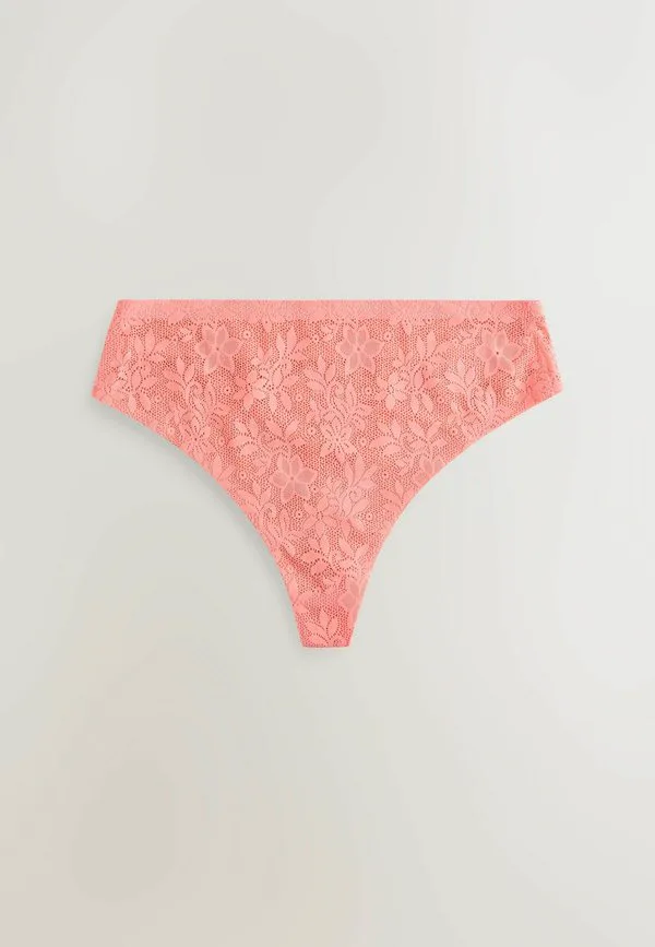 Трусики-Стринги stoma с кружевной основой, не просвечивающие сквозь ткань, 3 шт. в упаковке. Next, Black Cream Coral Pink — фото 2