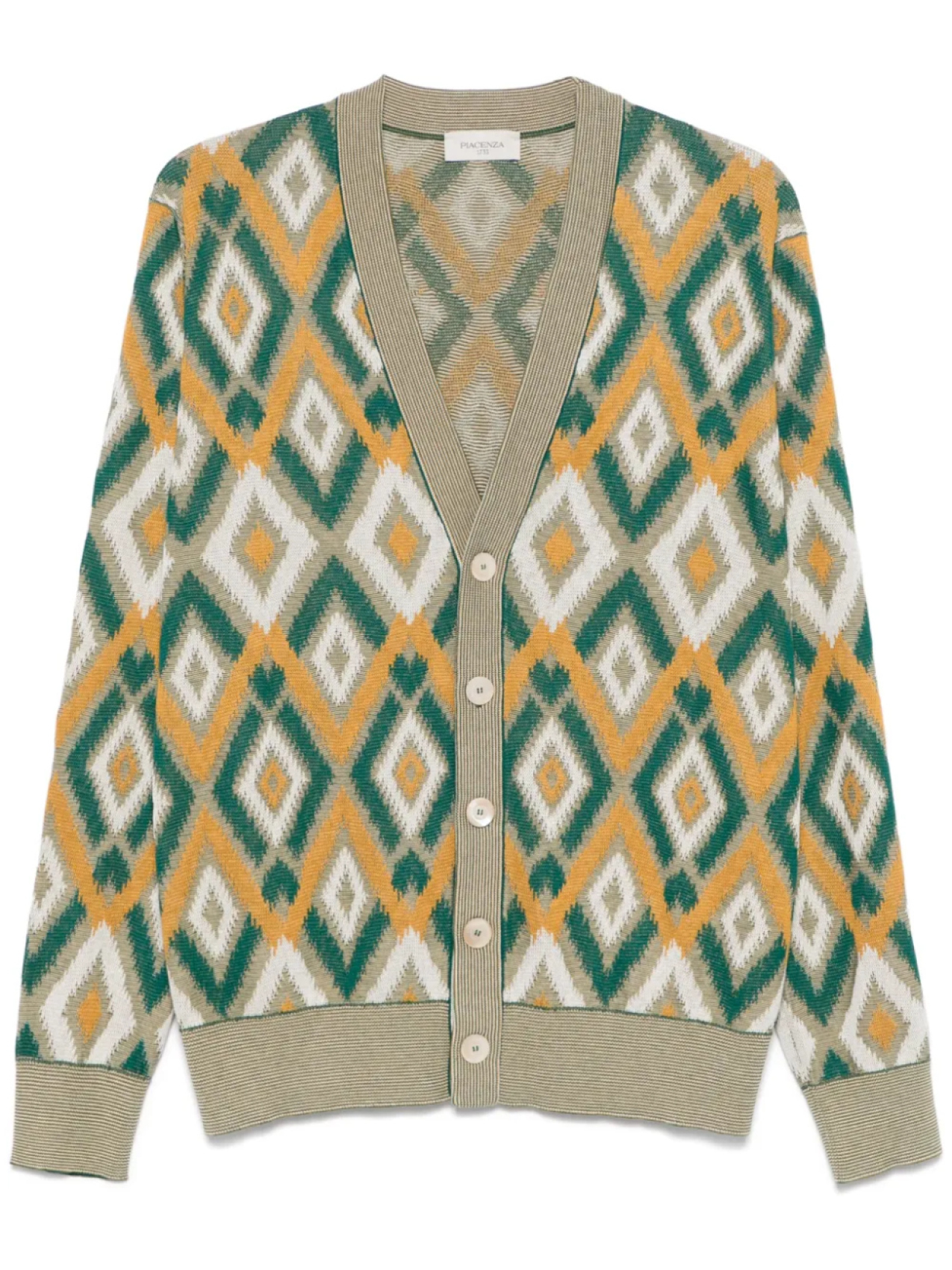 

Piacenza Cashmere жаккардовый кардиган с узором, желтый