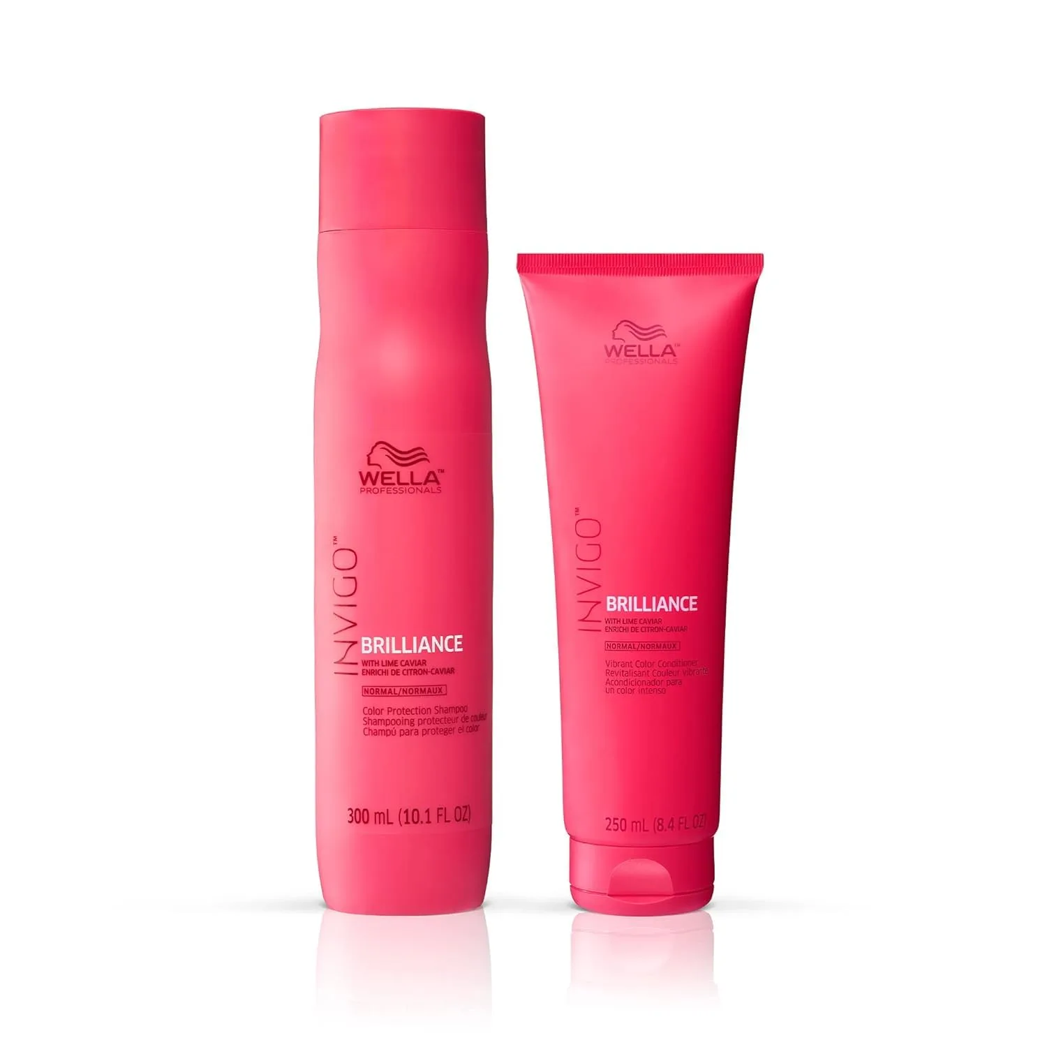 Набор шампуня и кондиционера Wella Professionals Invigo Brilliance, защита и сохранение цвета для тонких/нормальных волос, розничные размеры.