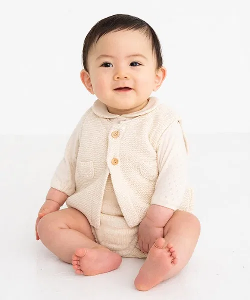 Бэби-жилет из органического хлопка pompkins BABY OYOBALE, бежевый