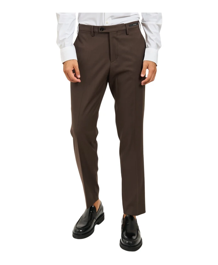 

Коричневые брюки из эластичного хлопкового габардина Michael Coal, коричневый