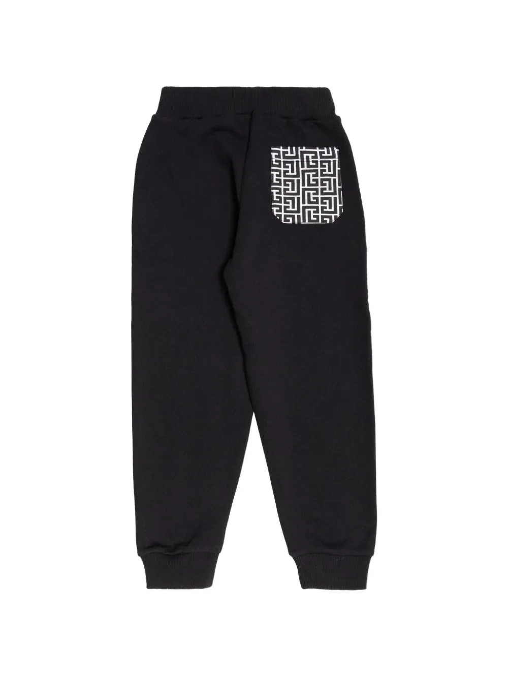Спортивные брюки с узорчатым карманом Balmain Kids, черный — фото 2
