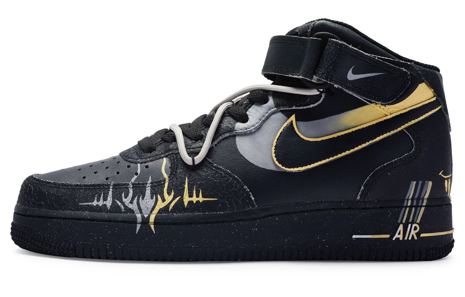 

Кроссовки Nike Air Force 1 Skateboard Shoes Men Mid-Top Yellow/Gray