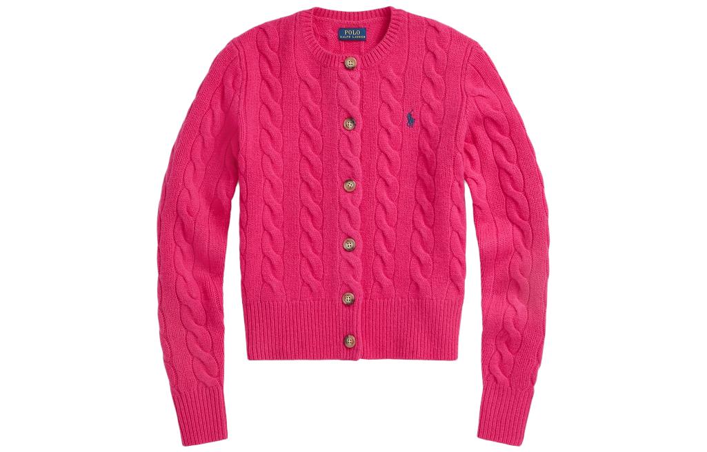 Polo Ralph Lauren Женский вязаный свитер розового цвета — фото 3