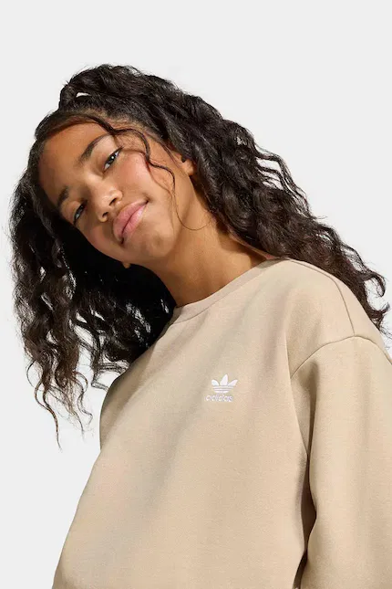 Детская блуза с высоким содержанием хлопка Adidas Originals, бежевый — фото 4
