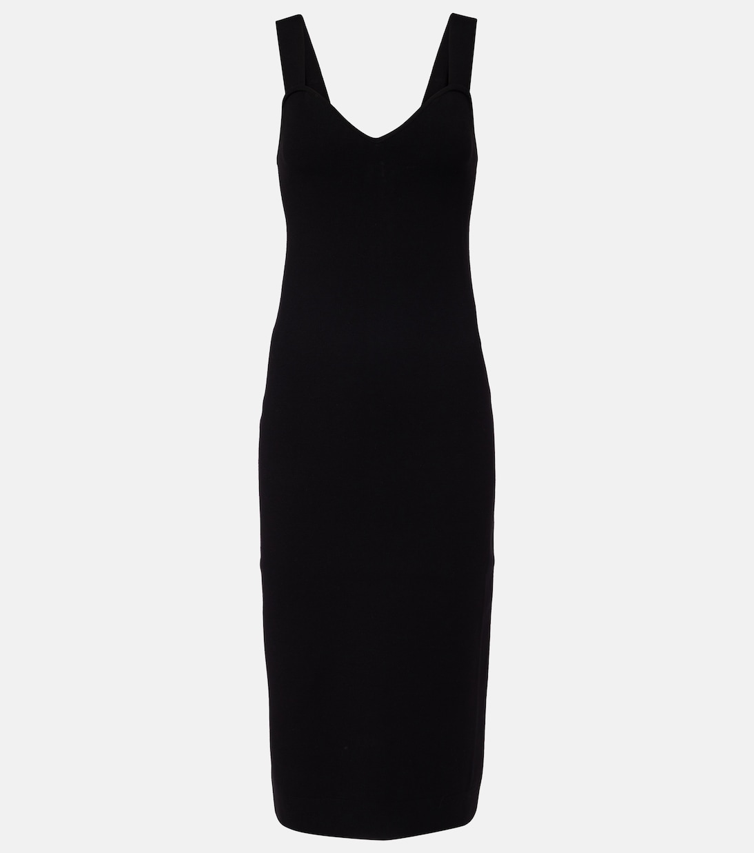 

Тиковое вязаное платье миди Max Mara, черный
