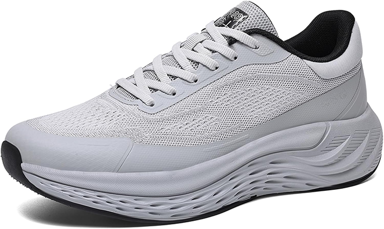 

Мужские модные легкие дышащие кроссовки на платформе с сеткой и шнуровкой, средней посадки, мягкие, с нескользящей подошвой для бега, прогулок и повседневной носки Jhfdioy, серый