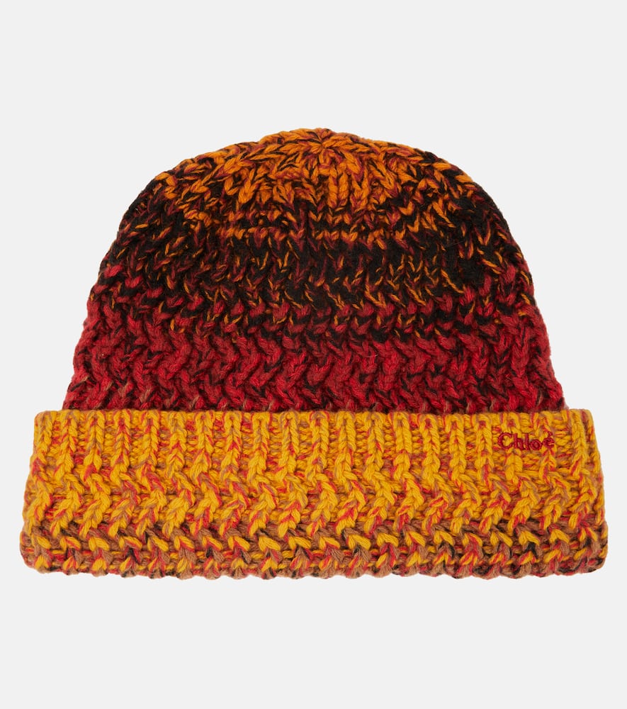 

Полосатая кашемировая шапка-бини Chloé