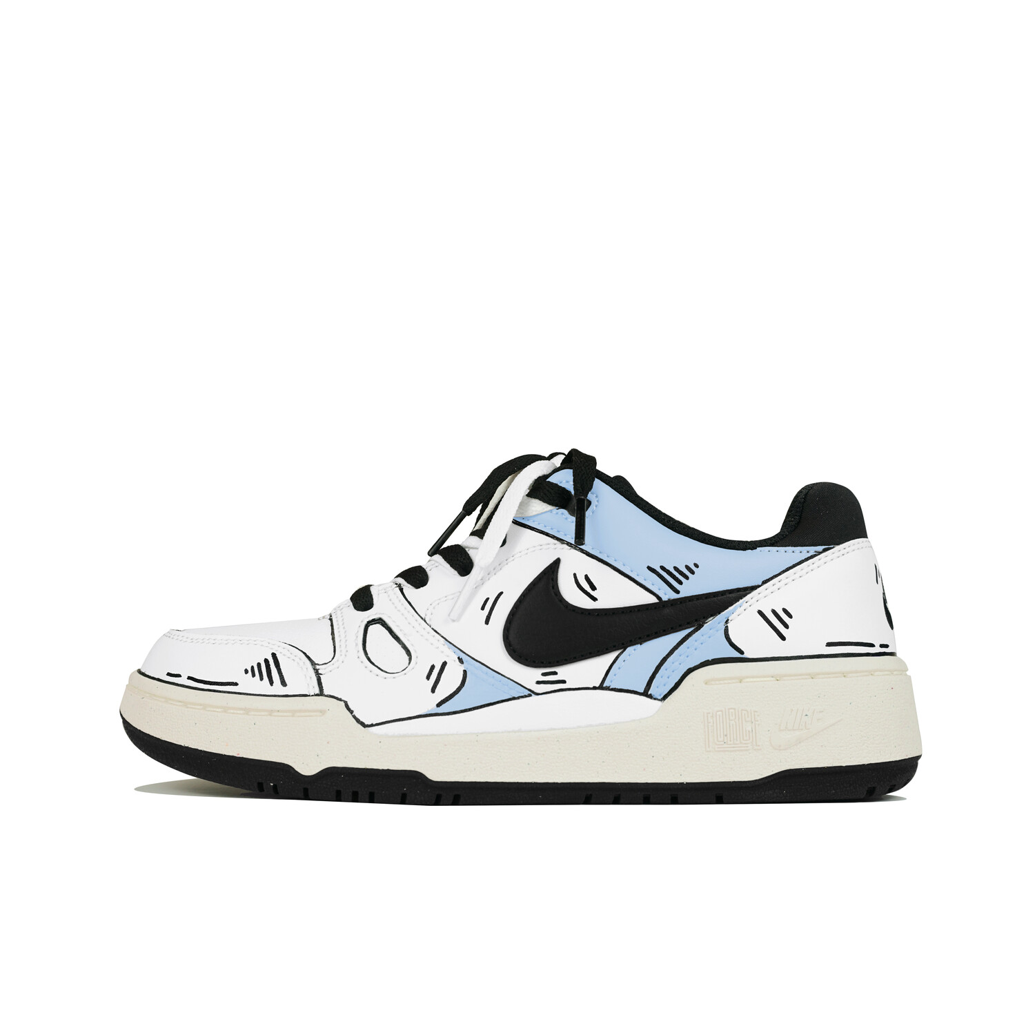 

Кроссовки Nike Full Force Skateboarding Shoes Men Low-top Blue, белый