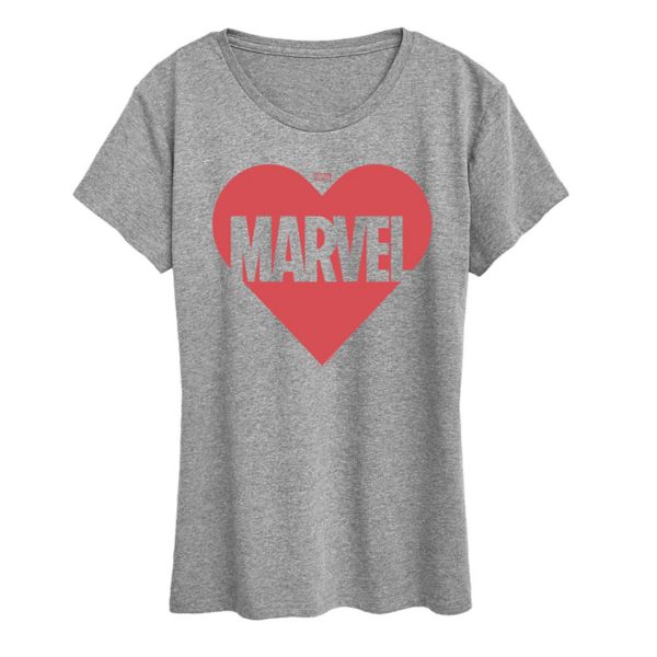 

Футболка женская с принтом в виде сердца Marvel, серый