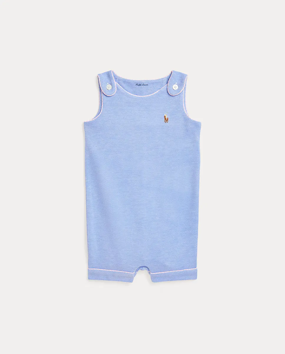 

Хлопковый комбинезон для мальчиков с вышитой лошадкой Polo Ralph Lauren, голубой