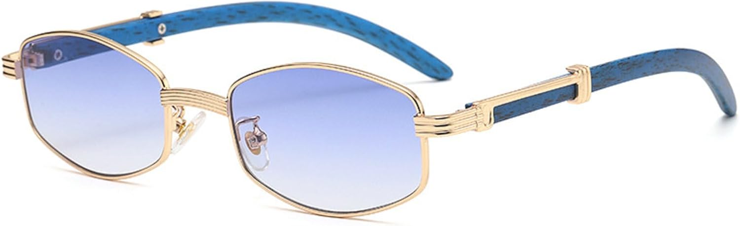 

Солнцезащитные очки Polygon 2024 для женщин, модные и популярные мужские очки в деревянной оправе, солнцезащитные очки для женщин и мужчин для летних путешествий mincl, Blue