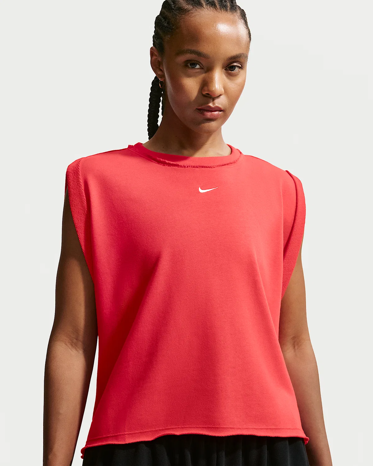 Женская свободная майка Nike Sportswear Chill Terry, Light Crimson/Sail