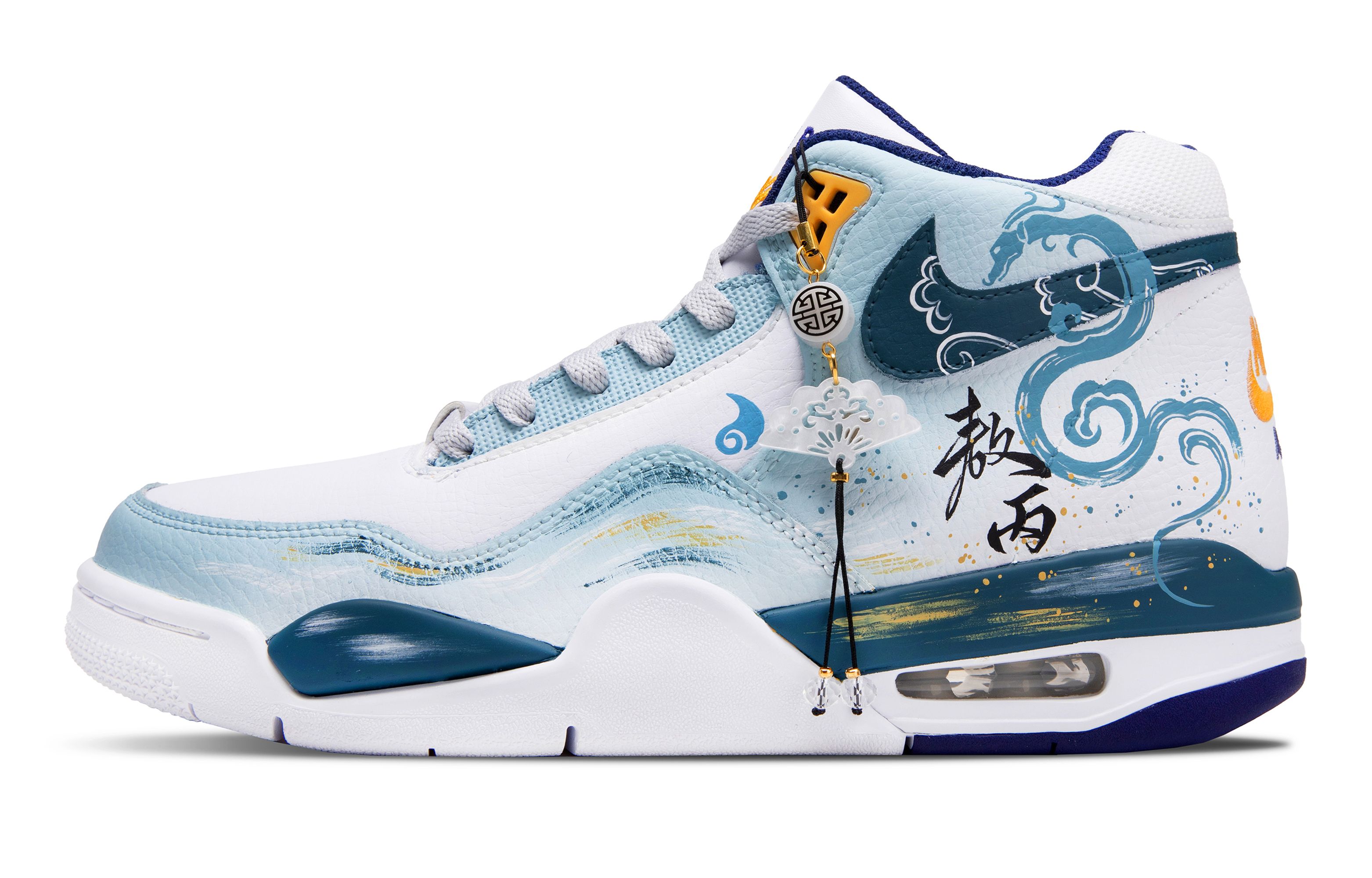

Nike Баскетбольные кроссовки Flight Legacy Mid Top Vintage, мужские, белые, синие