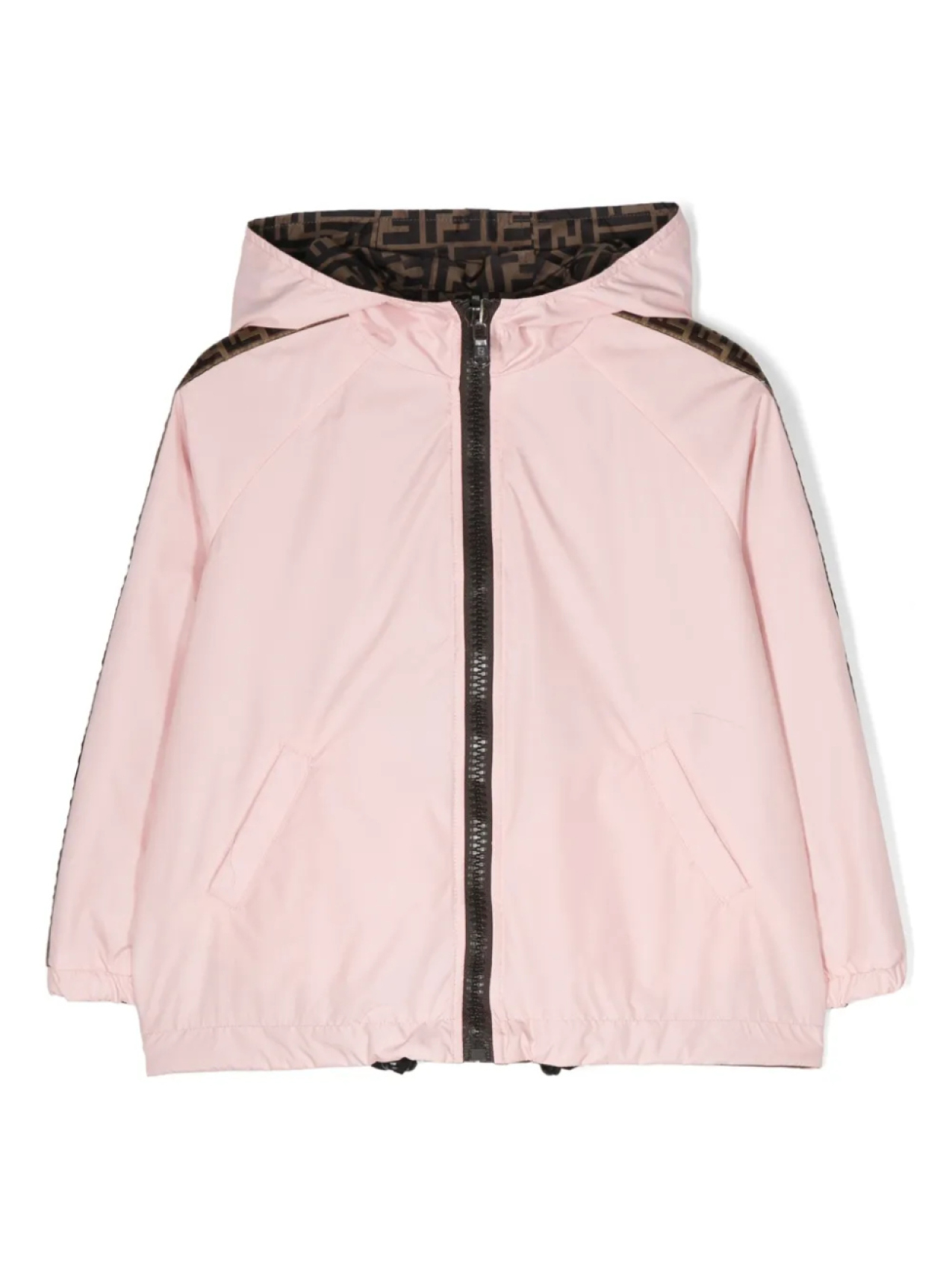 

Куртка с капюшоном и логотипом FF Fendi Kids, розовый