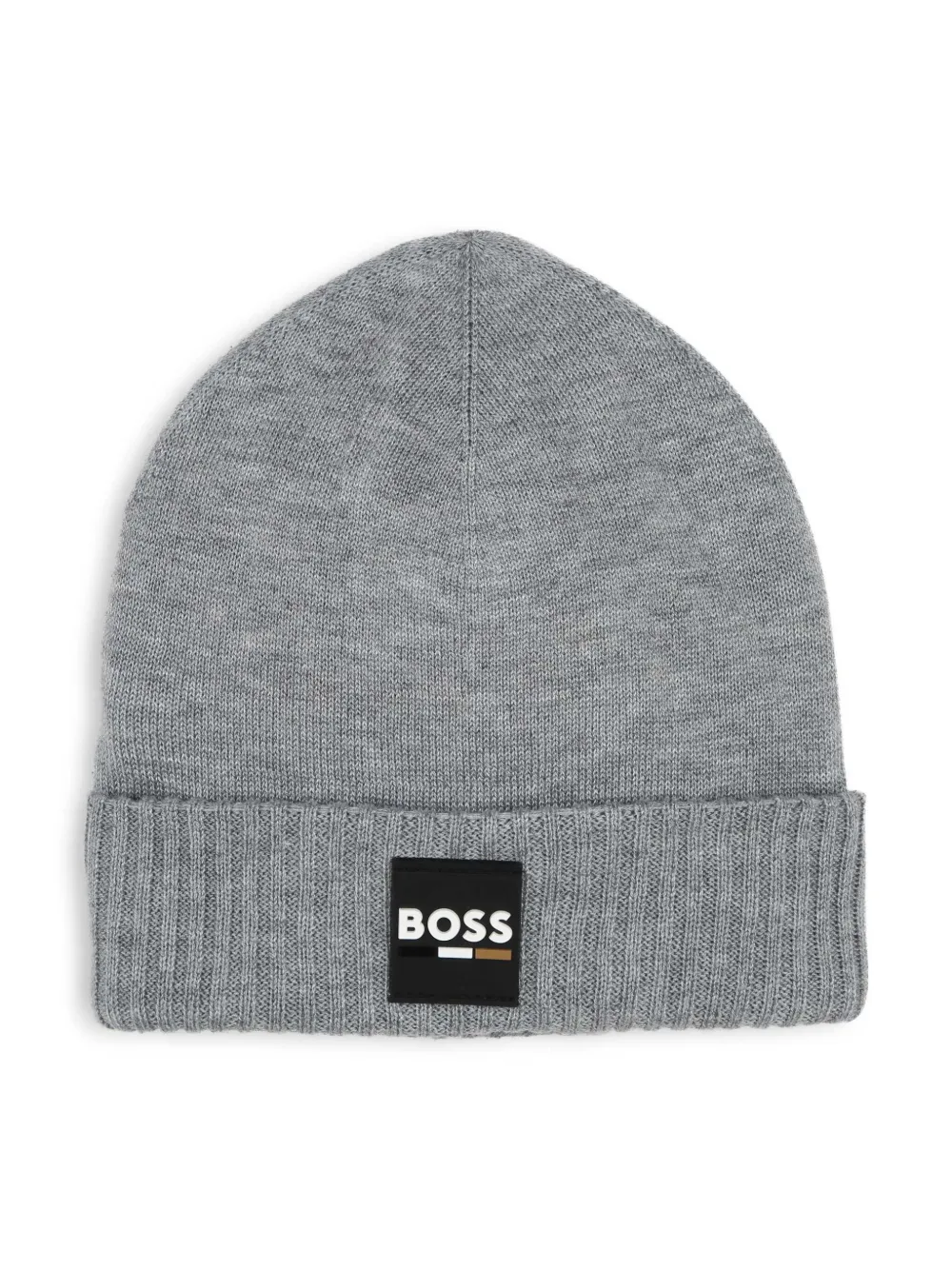 

Шапка бини с нашивкой-логотипом BOSS Kidswear, серый