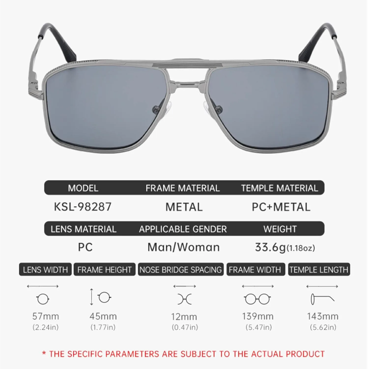 

Большие солнцезащитные очки для мужчин и женщин, роскошные, винтажные, с двойным лучом, в стиле панк, с защитой от УФ-излучения UV400 TVTBBVV, C9sliver3gray