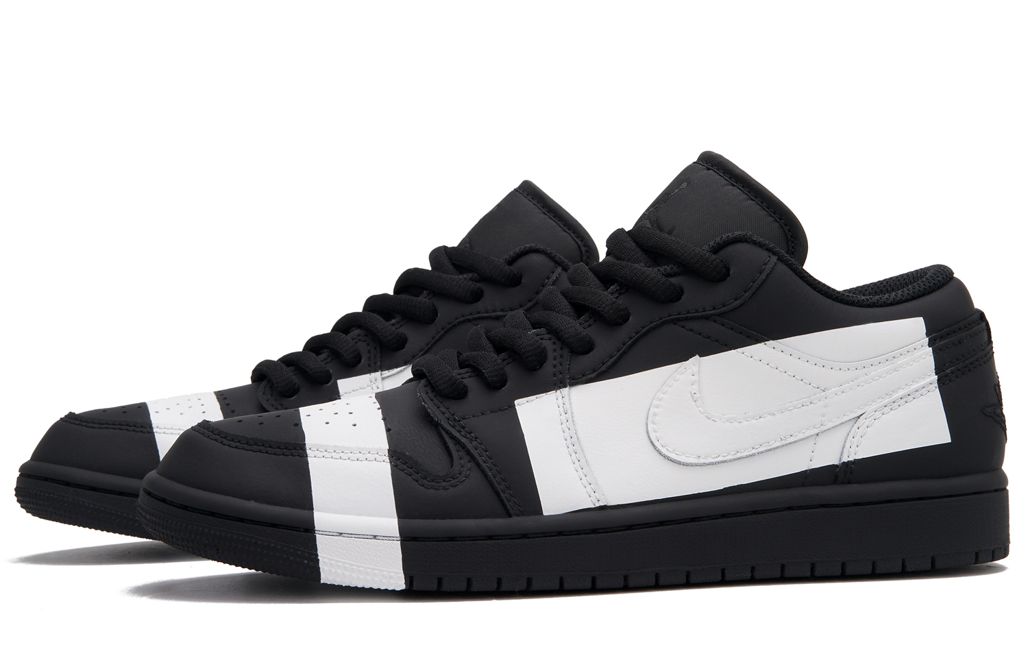 Jordan Кроссовки баскетбольные мужские Air 1 'Pixel K' Abrasion Resistant Low top Vintage Black White — фото 4